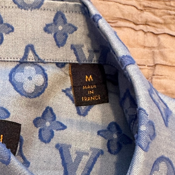 Louis Vuitton Blue Monogram Dress Shirt - Picture 4 of 9
